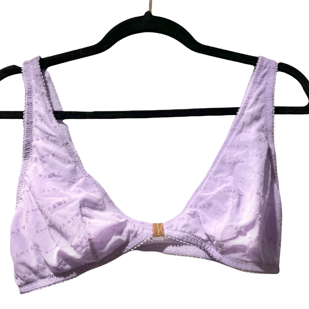 Savage X Fenty Flocked Logo Sheer Bralette Cami Bra